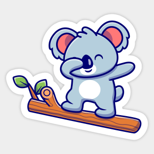 Cute Koala Dabbing On The Tree Sticker